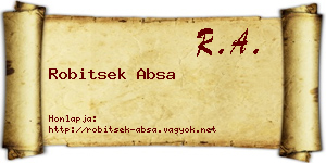 Robitsek Absa névjegykártya